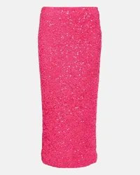 ROTATE Birger Christensen Gonna midi con paillettes Rosa