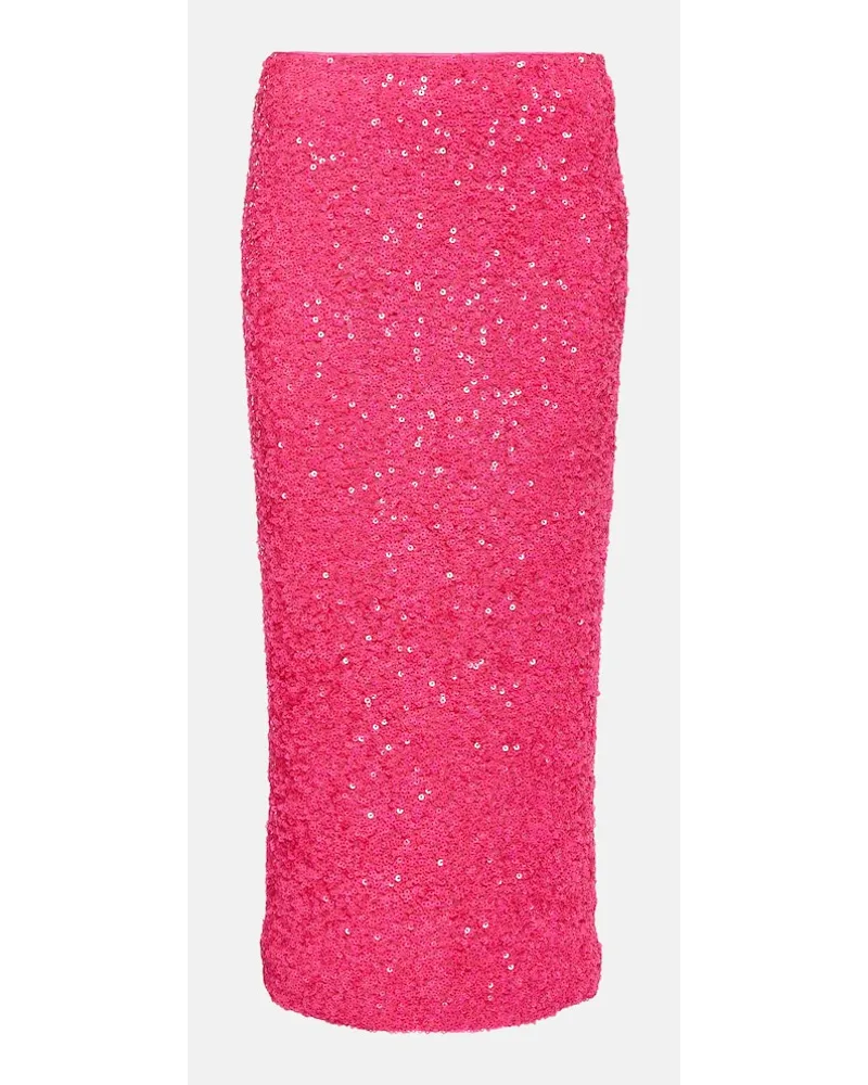 ROTATE Birger Christensen Gonna midi con paillettes Rosa