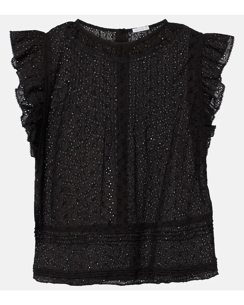 Poupette St Barth Top Gaia con ruches Nero