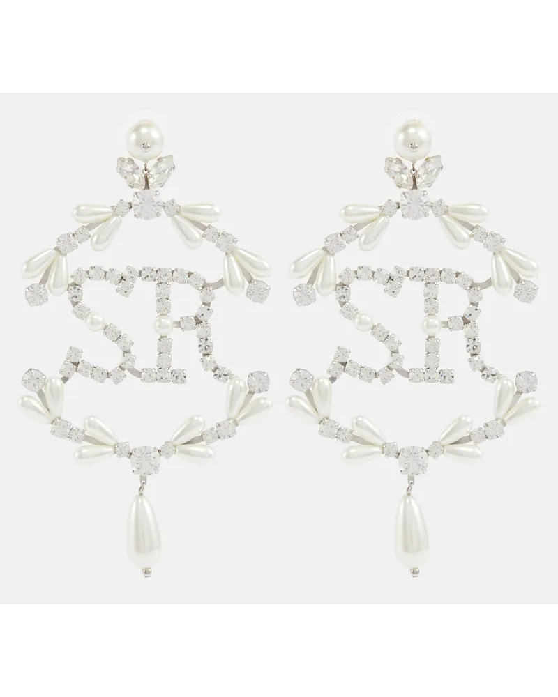 Simone Rocha Orecchini con cristalli e perle bijoux Bianco
