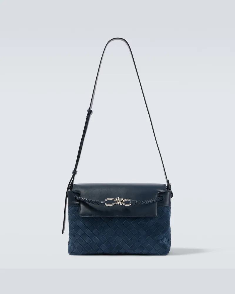 Bottega Veneta Borsa a tracolla Andiamo Small in suede Blu