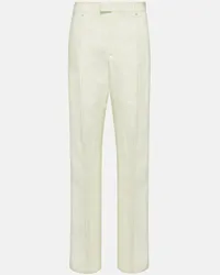 Bottega Veneta Pantaloni regular in lino Bianco