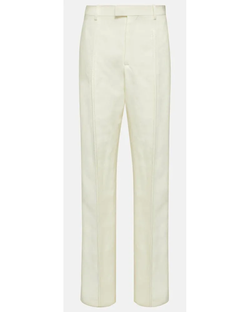 Bottega Veneta Pantaloni regular in lino Bianco