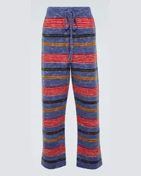 The Elder Statesman Pantaloni in misto cashmere a righe Multicolore