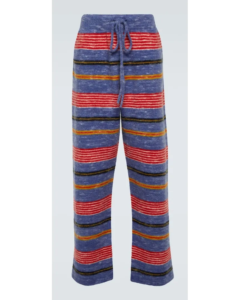 The Elder Statesman Pantaloni in misto cashmere a righe Multicolore