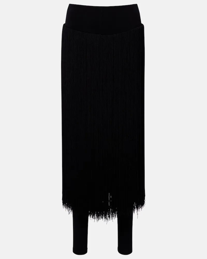 Alaïa AlaÃ¯a Leggings con frange Nero