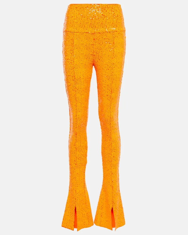Norma Kamali Leggings slim a vita alta Arancione