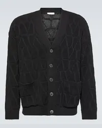 Valentino Garavani Cardigan in lana vergine Toile Iconographe Nero