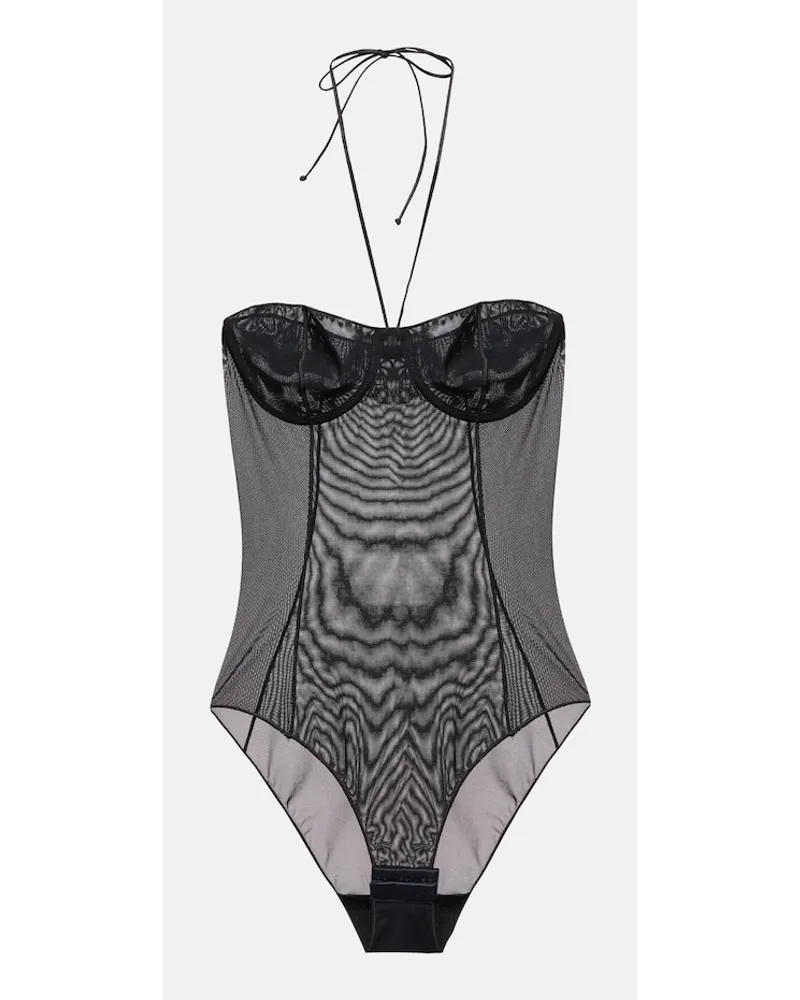 Oséree OsÃ©ree Body in maglia con scollo allâamericana Nero