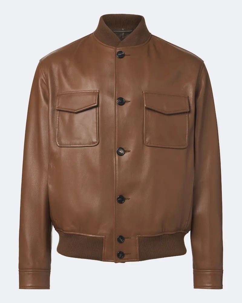 Slowear Bomber in pelle Marrone
