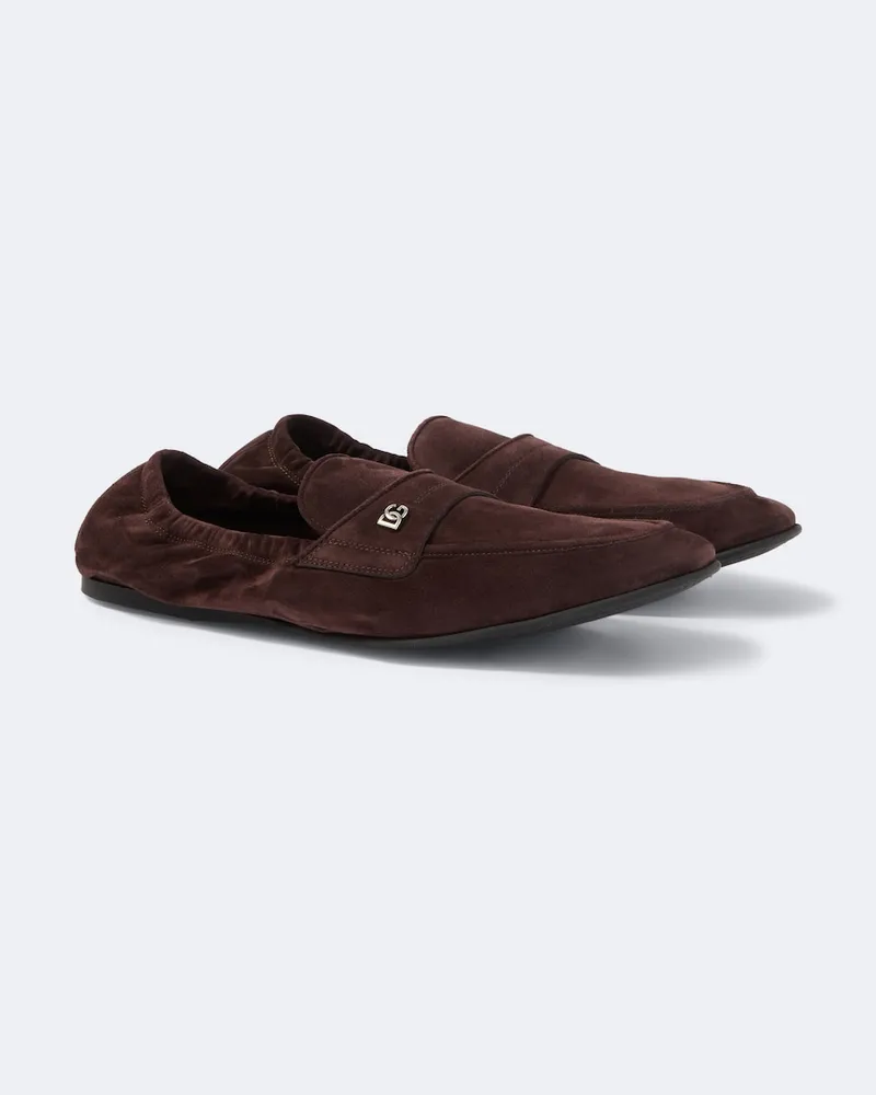Dolce & Gabbana Mocassini DG in suede Marrone