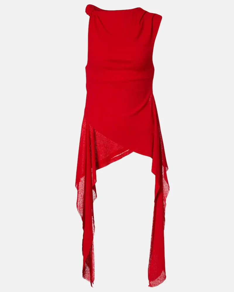 Ganni Top asimmetrico Rosso