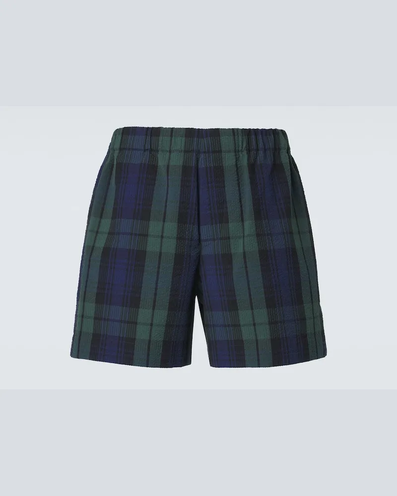 J.W.Anderson Shorts in cotone a quadri Blu