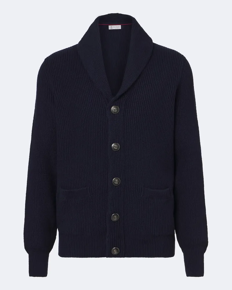 Brunello Cucinelli Cardigan in cotone Blu