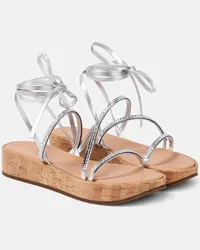 Ancient Greek Sandals Sandali con plateau Morfi in pelle Argento