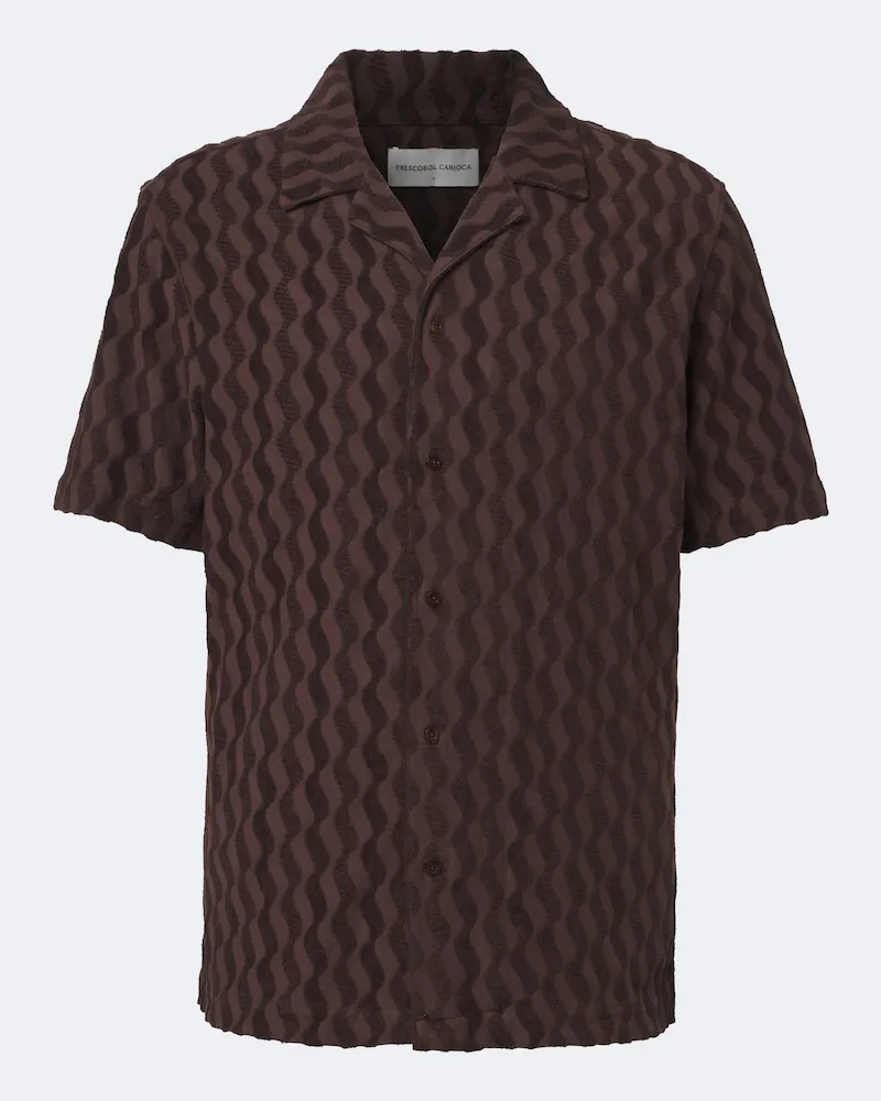 Frescobol Carioca Camicia bowling in misto cotone Marrone