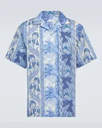 Etro Camicia bowling in cotone con stampa Blu