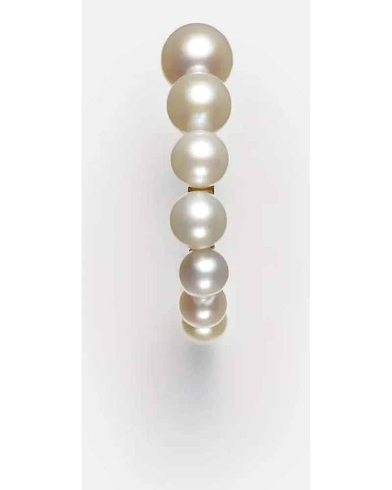 Sophie Bille Brahe Orecchini Petit Boucle de Perle in oro 14kt con perle d'acqua dolce Bianco