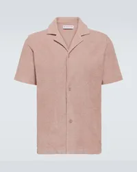 Orlebar Brown Camicia bowling Howell in spugna Rosa