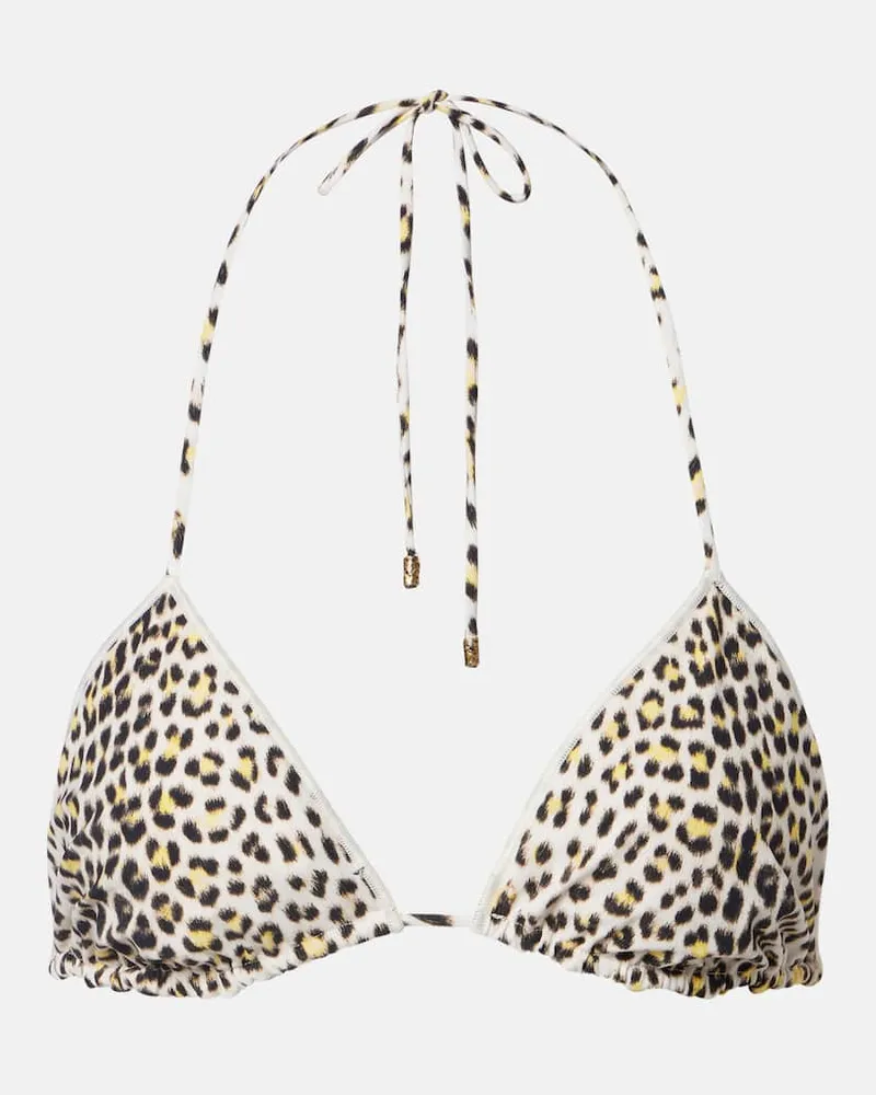 Roberto Cavalli Top bikini con stampa Nero