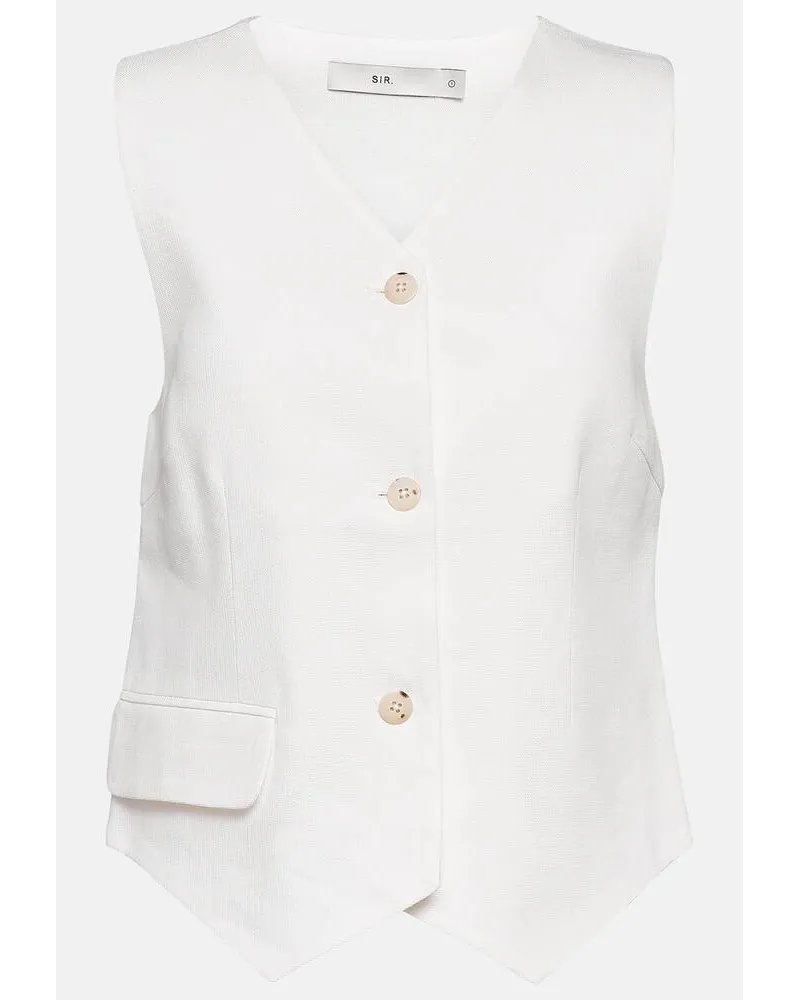 SIR Gilet Clemence in misto lino Bianco