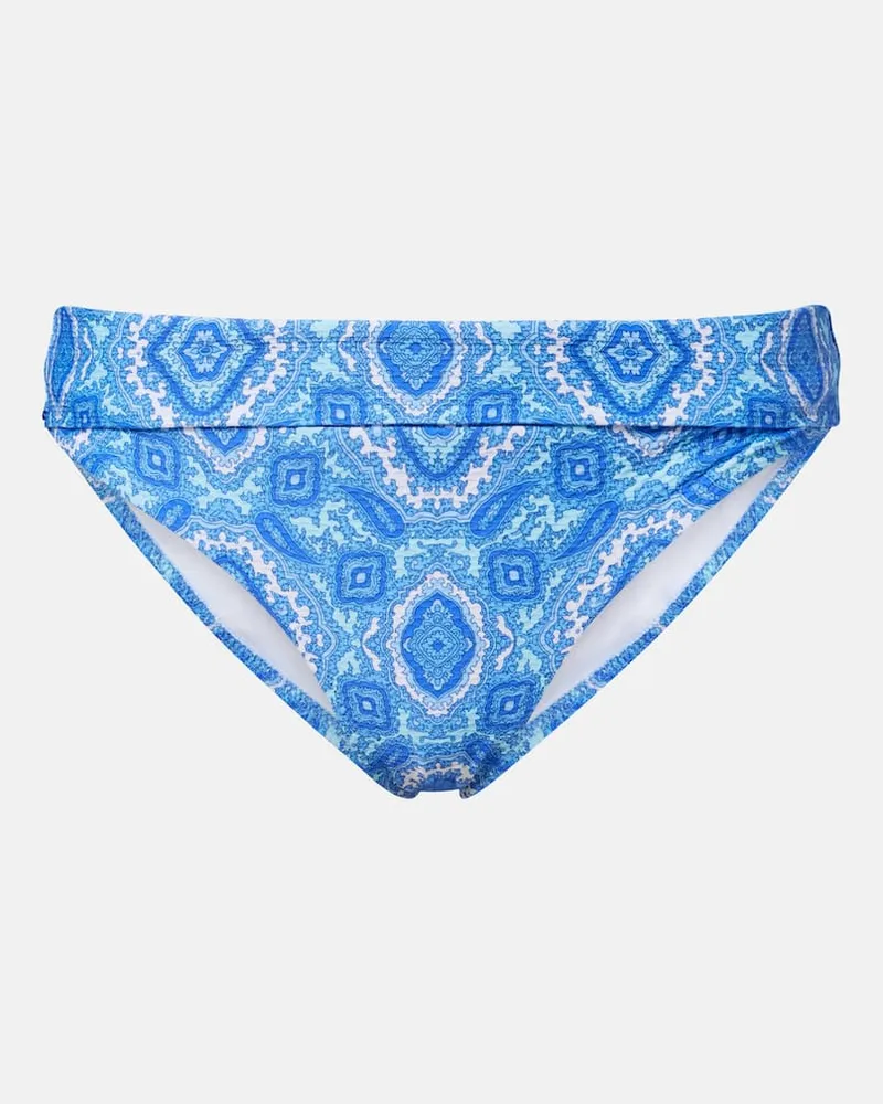 Heidi Klein Slip bikini Mykonos con stampa Blu