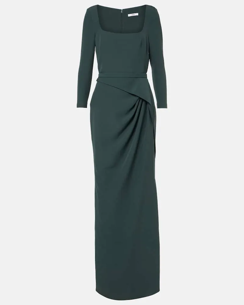 Safiyaa Abito lungo Mahir in crÃªpe drappeggiato Verde