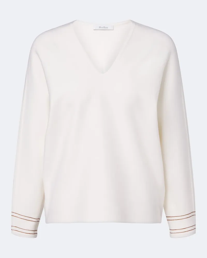 Max Mara Pullover in misto lana Bianco