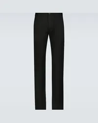 Saint Laurent Pantaloni chino in gabardine di cotone Nero