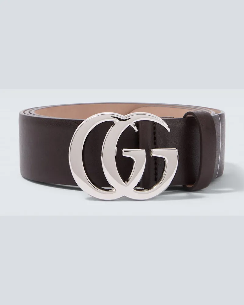 Gucci Cintura Flat Marmont in pelle Marrone
