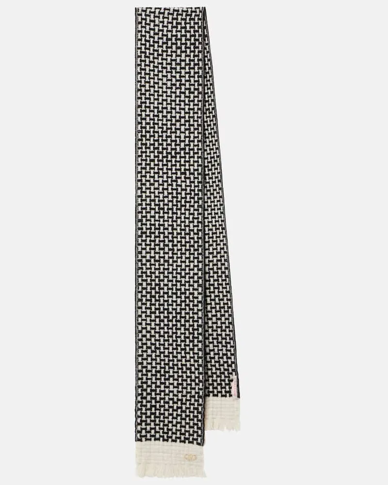 Valentino Garavani Sciarpa in lana e cashmere Bianco