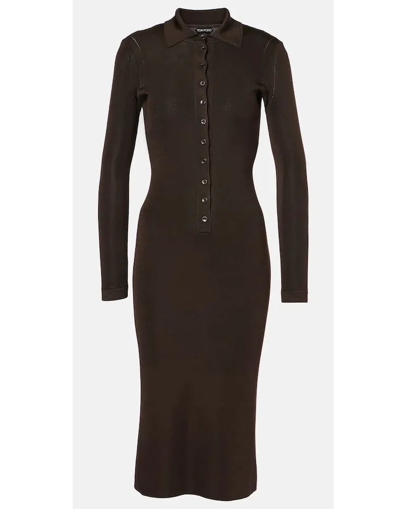 Tom Ford Abito midi in maglia Marrone
