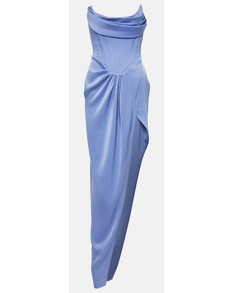 Alex Perry Abito lungo bustier in crÃªpe di raso Blu
