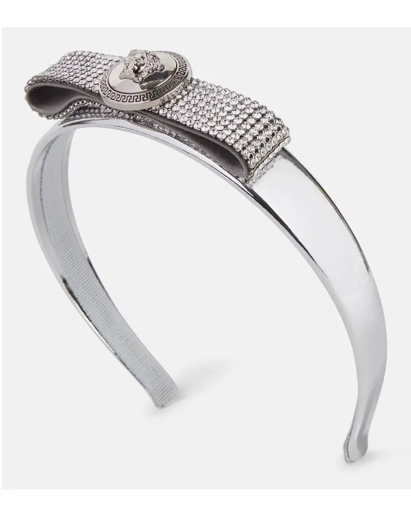 Versace Cerchietto Biggie Medusa in pelle Argento