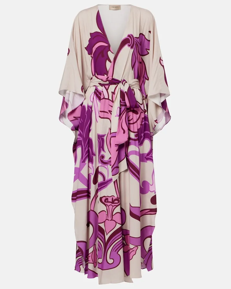 Adriana Degreas Caftano con stampa Bianco