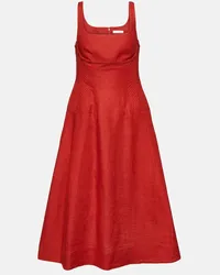 Chloé Chloé Abito midi in lino Rosso