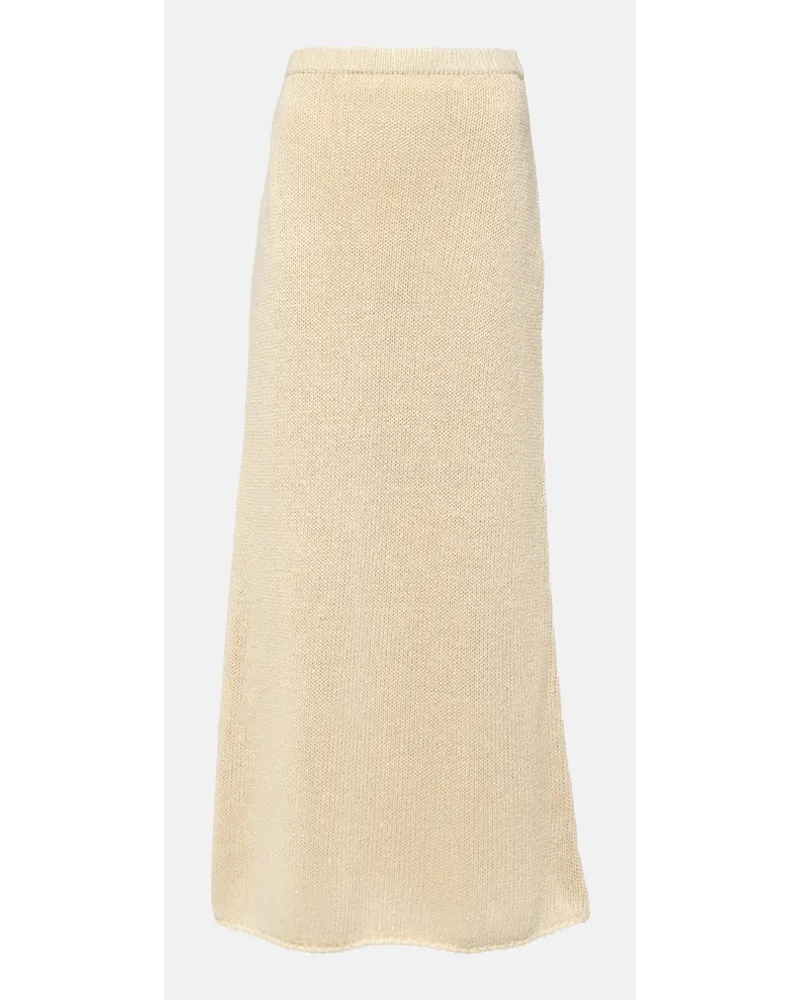 The Row Gonna lunga Fumaia in maglia di seta Bianco
