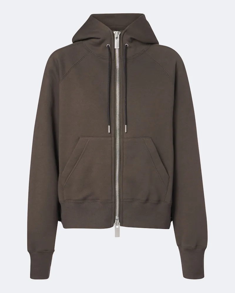 Sacai Felpa con cappuccio in jersey di cotone Verde
