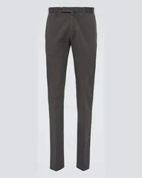 Incotex Pantaloni slim in misto cotone Grigio