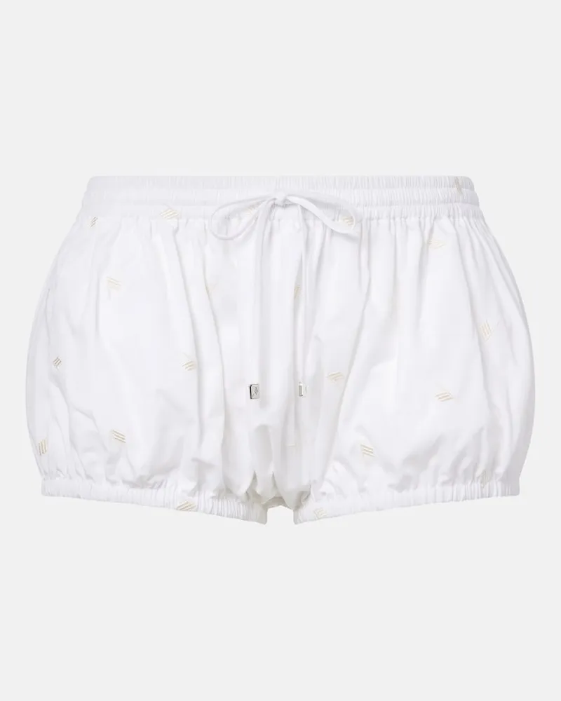 ATTICO Shorts in cotone con ricamo Bianco
