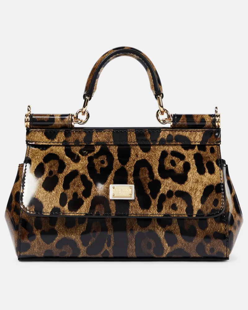 Dolce & Gabbana x Kim - Borsa a spalla Sicily Small in pelle Marrone