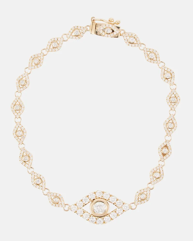 Sydney Evan Bracciale Evil Eye in oro 14kt con diamanti Oro
