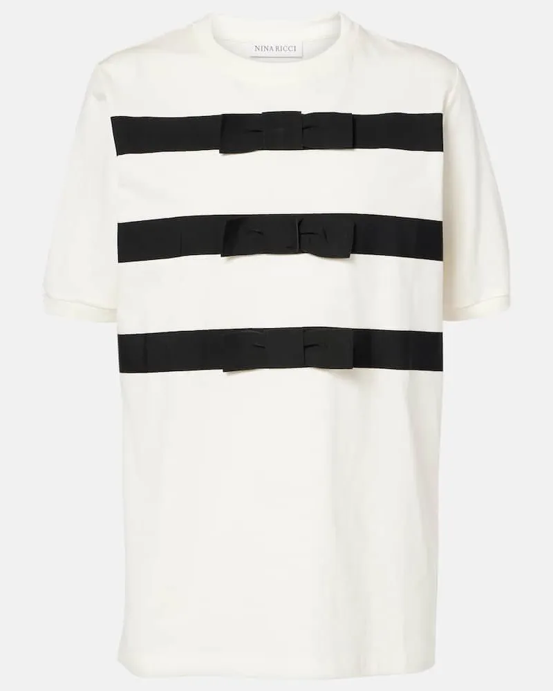 Nina Ricci T-shirt in jersey di cotone Bianco