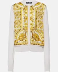 Dolce & Gabbana Cardigan Majolica in twill di seta Multicolore