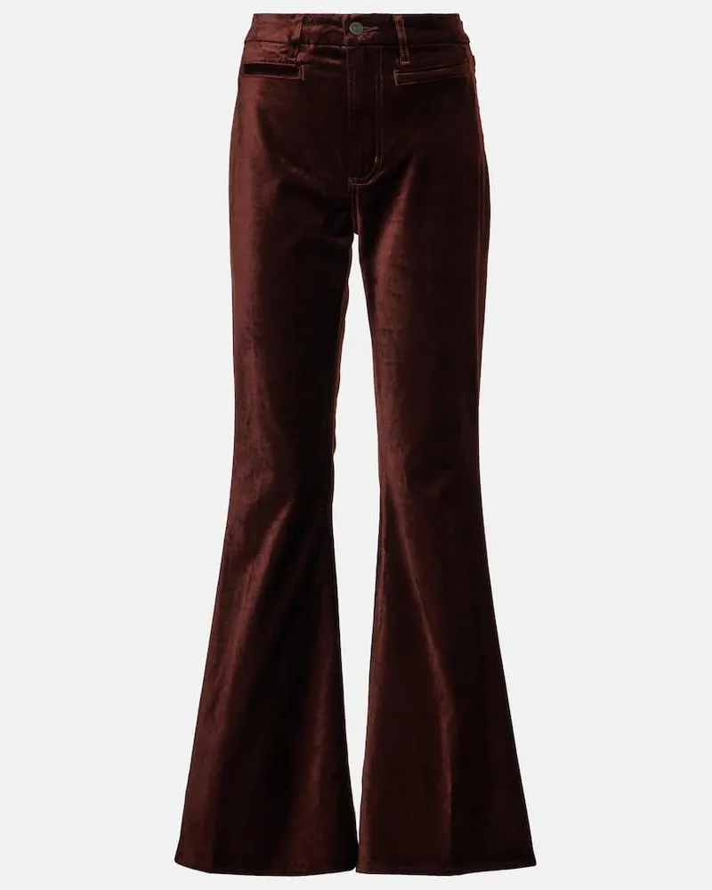 Citizens of humanity Pantaloni flared in velluto a vita alta Marrone