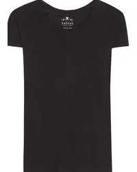 Velvet T-shirt Odelia in cotone Nero