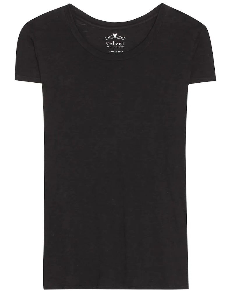 Velvet T-shirt Odelia in cotone Nero