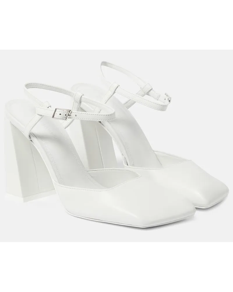 Amina Muaddi Pumps Charlotte 95 in pelle Bianco