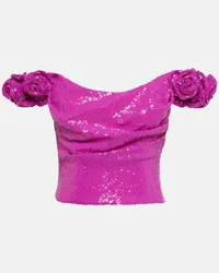 COSTARELLOS Top Birdie con paillettes Rosa