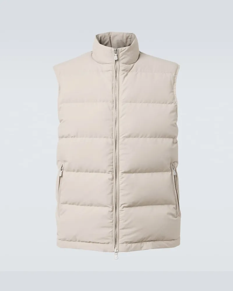 Eleventy Piumino senza maniche in misto lana Beige